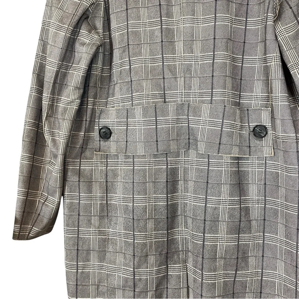 Blank NYC Anthropologie Renegade Faux Suede Plaid Longline Jacket Gray Size M